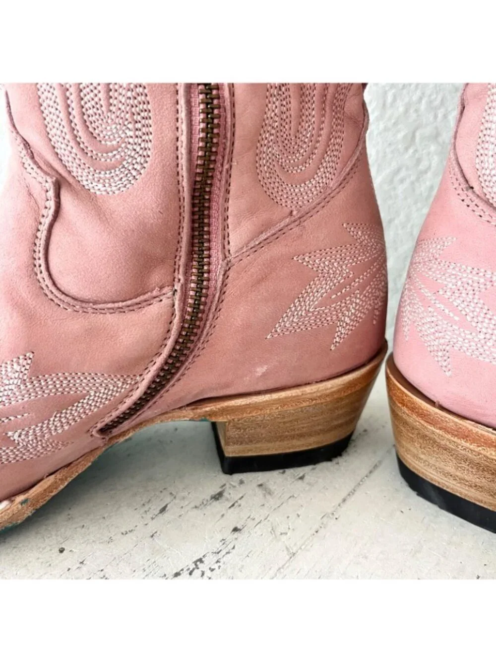 Lane LEXINGTON Over the Knee Cowboy Boots Pink Western Cowgirl Tall Snip Toe 7